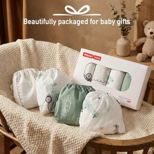 GLLQUEN BABY Bedside Sleeper Bassinet Sheets 33x20 Inch - 4-Pack Soft Fitted