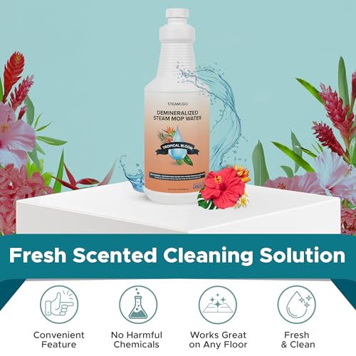 Demineralized Steam Mop Water Solution - Tropical Bloom, 32 oz