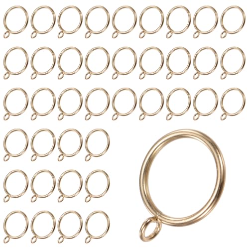 40-Pack Rose Gold Curtain Rings, 1.25-Inch Rustproof Metal Drapery Rings