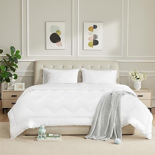 HOMTEC All-Season Down Alternative Duvet Insert - 100% Cotton Shell Twin Comforter