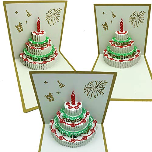 3D Pop Up Birthday Card with LED Light & Music - 5.9"
