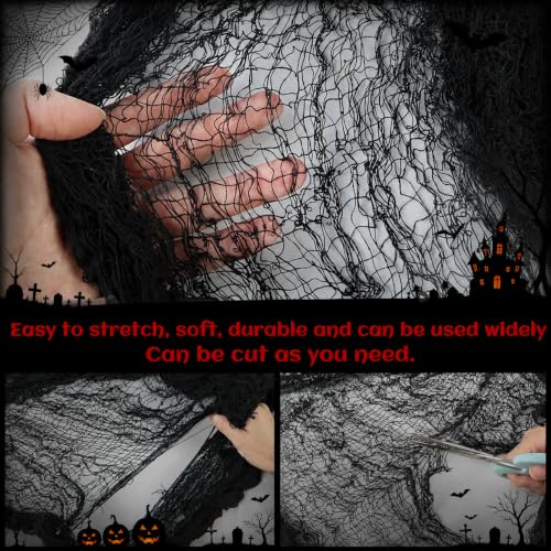 5-Piece Black Halloween Creepy Cloth Gauze Decorations (30 x 72 Inches)