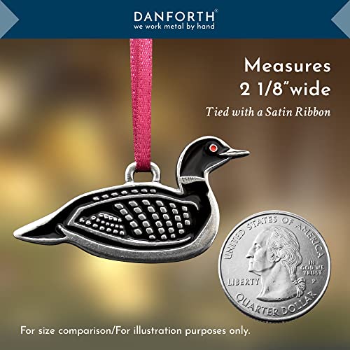 Danforth Black Loon Bird Ornament - Handcrafted Pewter Wildlife Decor, Made in USA