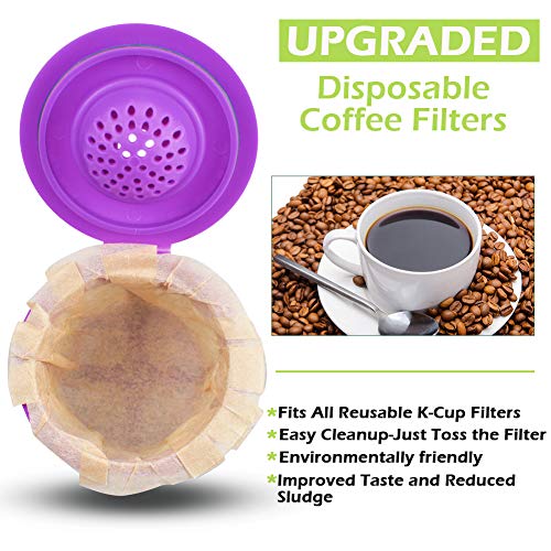 Disposable Paper Coffee Filters for Reusable Single Serve Pods - 300 Count