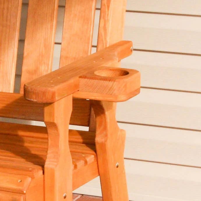 Heavy Duty Wooden Cup Holder for Porch Swings - Semi-Solid White Stain