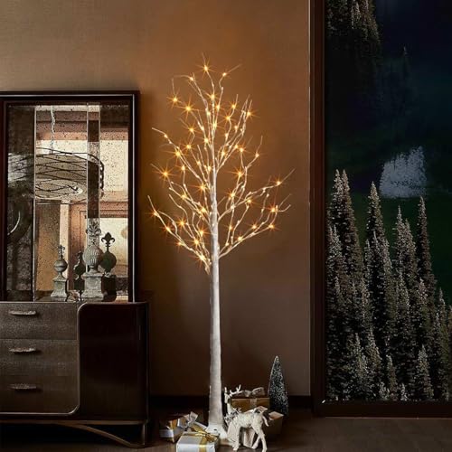 NOWSTO Birch Tree Lights Set of 3 - 4ft/6ft/8ft Outdoor LED with Timer, 440 Warm White