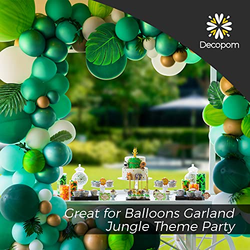 108 Pcs Artificial Tropical Palm Leaves Set with Stems for Party Decor