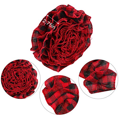 4 Rolls Buffalo Plaid Christmas Garland Ribbon 9ft Rustic Holiday Decor