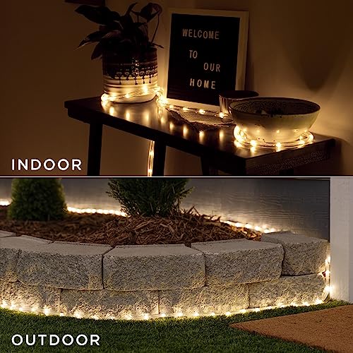 25ft Warm White LED Rope Lights - Indoor & Outdoor Accent Lighting