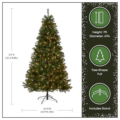 7ft Pre-Lit Artificial Spruce Christmas Tree with 500 Clear Lights & Stand