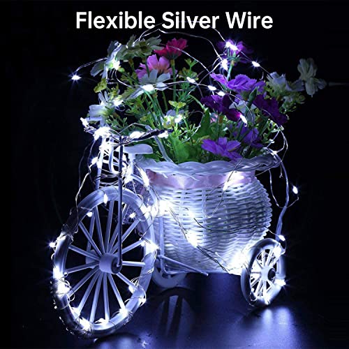 Blingstar USB Powered Fairy Lights 2 Pack 33 Ft 100 LED Cool White Silver Wire