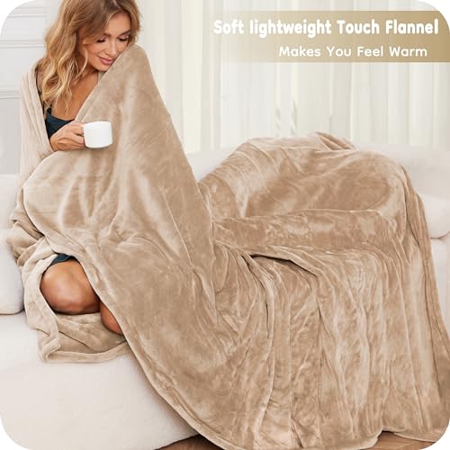 Electric Heated Blanket Twin Size - Ultra Soft Flannel, 4 Heat Settings, 10-Hour Auto Shutoff
