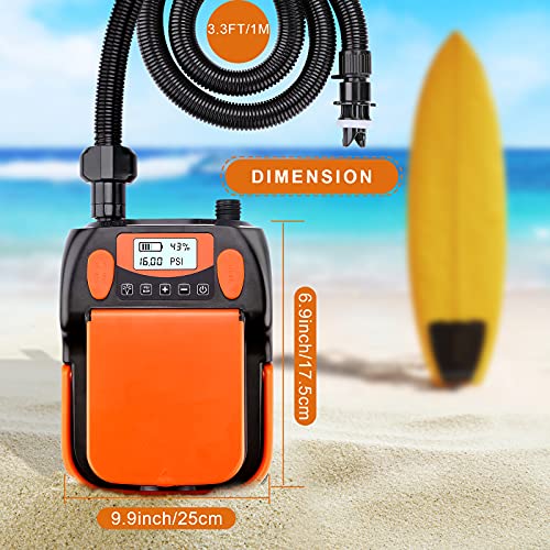 Portable Electric Air Pump 12V 16PSI for SUP & Inflatable Boats