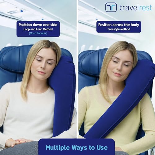 Ultimate Inflatable Travel Pillow for Neck & Body Support - Blue