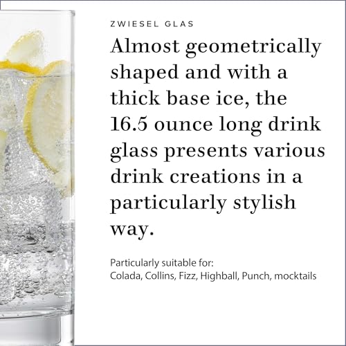 Paris Long Drink Glasses, 16.5 oz Tritan Crystal Highball Set of 6