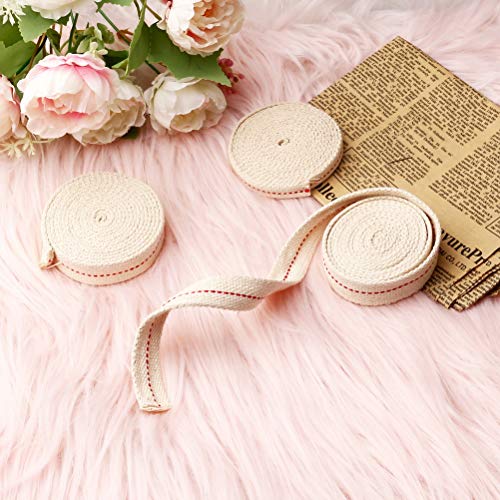 Flat Cotton Oil Lamp Wicks - 3 Rolls Cut-to-Size Lantern Wicks (19.5 Ft)