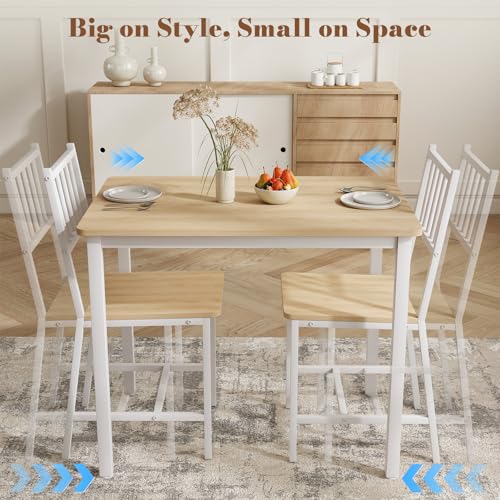 3-Piece Small Space Dining Table Set for 2, Modern Breakfast Nook Furniture