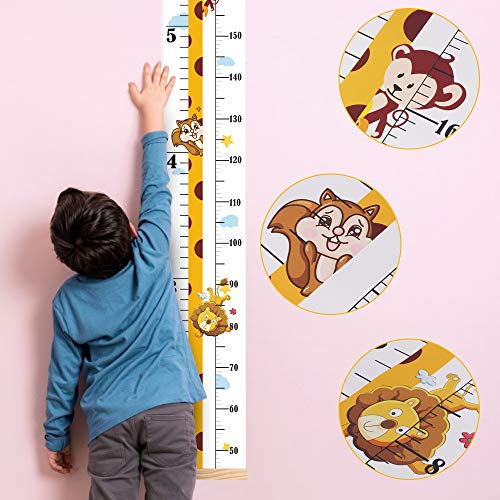 Kids Canvas Height Ruler Growth Chart - Hanging Wall Decor for Nursery