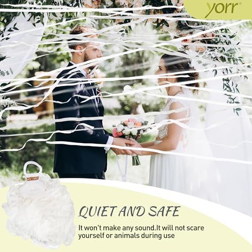 Yorr 100 Pack White No Mess Confetti Streamers for Parties and Celebrations