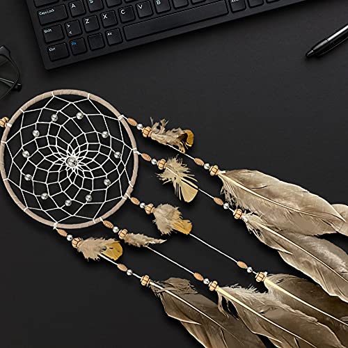 Handmade Moon Dream Catcher Feather Wall Hanging Decoration