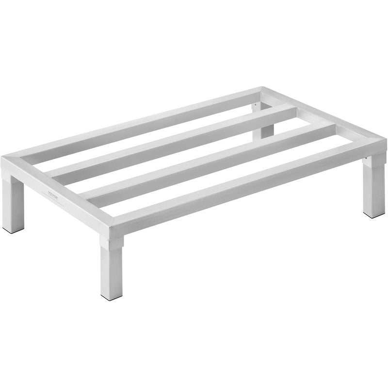 VEVOR Aluminum Dunnage Rack, 36” x 20” Commercial Food Floor Rack, 8” Off the Floor, 1800 lbs Capacity All-Welded Aluminum Storage, for Storage in Restaurants, Kitchens, Garages and Vehicles