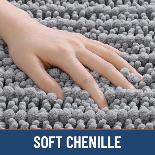 Smiry Chenille Bathroom Rug 30x20 - Extra Soft Non-Slip Bath Mat
