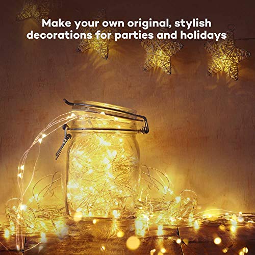 YOEEN 24 Pack Battery Operated Fairy Lights 7ft 20 LED Warm White Twinkle String Lights Waterproof Silver Wire for Wedding Party and Christmas