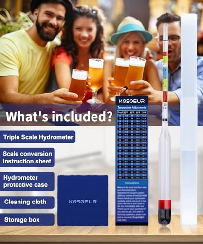 Triple Scale Hydrometer for Wine, Beer, Mead and Kombucha Brewing
