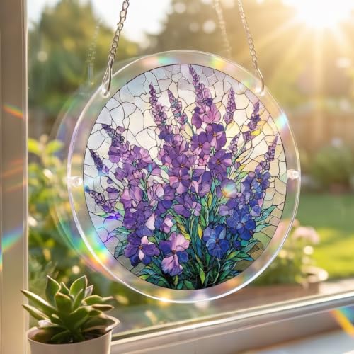 Hummingbird Acrylic Jigsaw Puzzle Suncatcher, 8.1-inch Stained Glass Decor