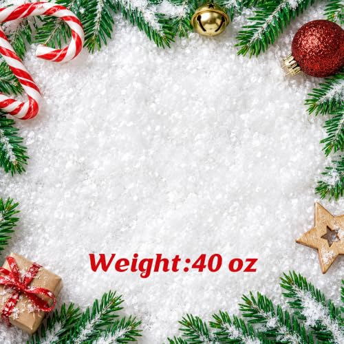 Shell White 40oz Christmas Fake Snow Decoration with Twinkles - Artificial Flake Snow for Holiday & DIY Decor