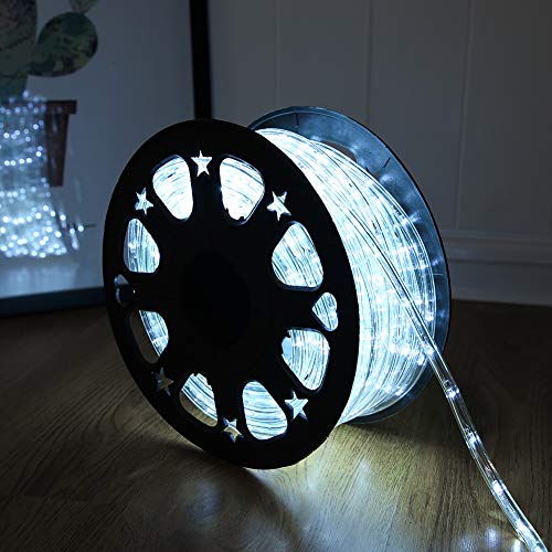 50ft LED Rope Lights, Waterproof Connectable White Lighting for Outdoor Patio
