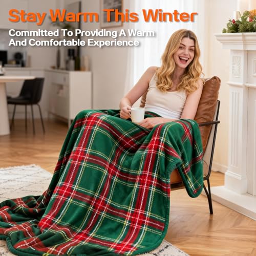 Heated Throw Blanket, Soft Flannel 50"x60" with 10 Heating Levels