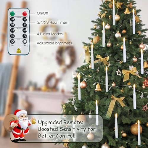 Yunsheng 12Pcs Christmas Tree Flameless Candles with Clips & Remote Timer