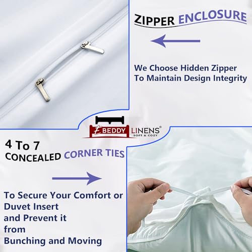 Luxury Super King Duvet Cover 108x98 Inch Egyptian Cotton - White