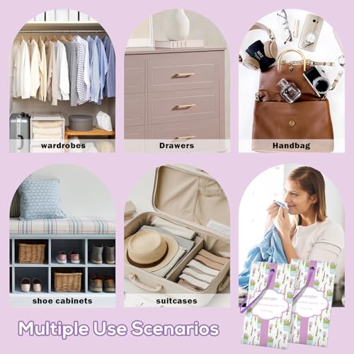 Lavender Scented Sachets for Drawers and Closets - 14 Pack Fragrance Bags