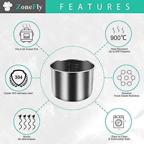 8Qt Stainless Steel Replacement Inner Pot for 8 Quart Pressure Cooker