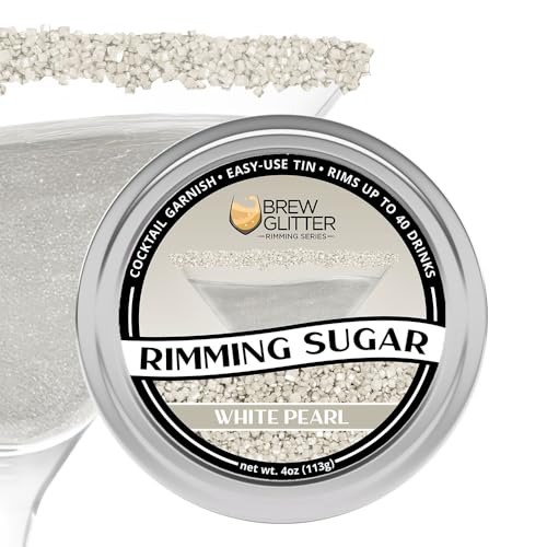 Bakell 4oz White Glitter Rimming Sugar for Cocktails & Baking - Edible Garnish