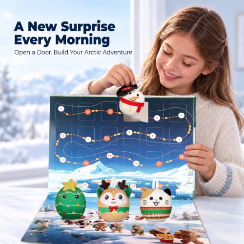 TECHTAIL 24 Mini Plush Toys Advent Calendar for Kids & Girls, Squishy Stuffed Animals