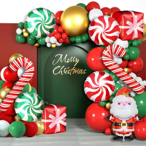 Christmas Balloon Arch Kit - 206-Piece Foil & Latex Party Balloons for Holiday Decor