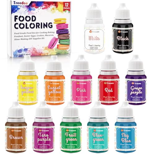 Concentrated Liquid Food Coloring Set - 12 Vibrant Food-Grade Colors (10ml)