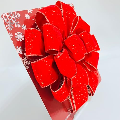 Seasons Stars SSDecor Jumbo Christmas Gift Bow - Red Velvet, 52in x 12in