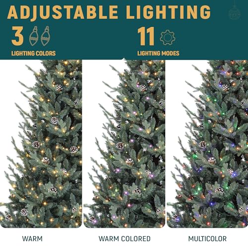 6ft Pre-Lit Artificial Blue Spruce Christmas Tree with Remote & 11 Light Modes