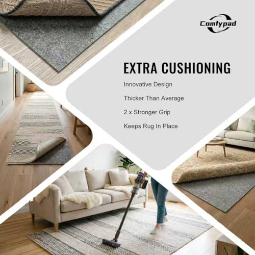 Non-Slip Felt Rug Pad, 2x3 Ft Rubber Backing Grip for Hardwood Floors