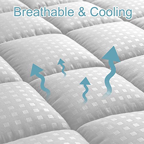 HYLEORY Cooling Queen Mattress Pad - Soft Quilted Protector (8-21" Pocket)