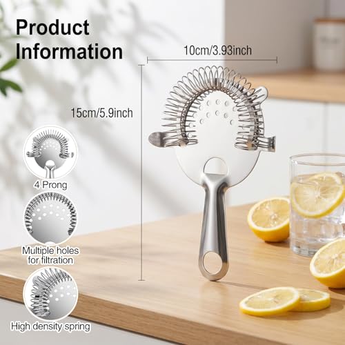 12 Pack Stainless Steel Cocktail Strainers Set - Fine Mesh & Bar Tools