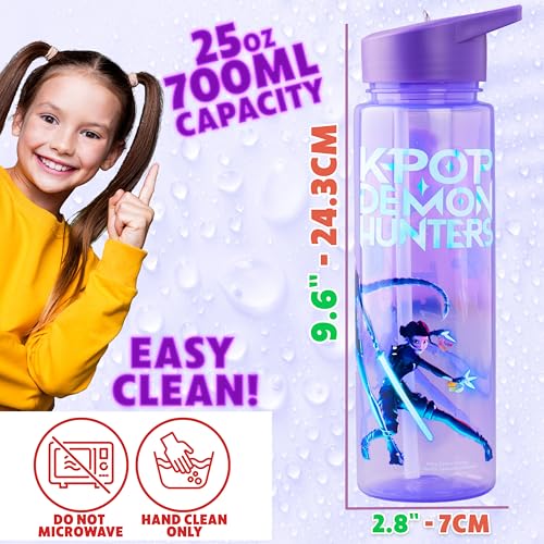 Graphic Water Bottle for Girls 25oz Leak Proof Straw Lid