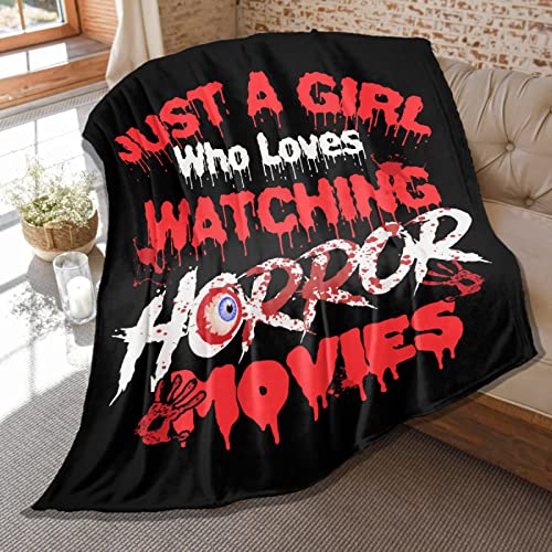 Horror Movie Throw Blanket, Lightweight Plush Flannel Bed Blanket 50x40