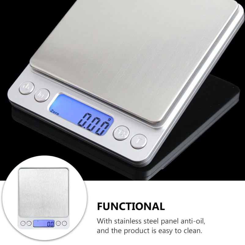 Skiennix High Precision Digital Kitchen Scale - Large LCD Display, Portable 5.11"x4.13"x0.59" for Baking & Cooking