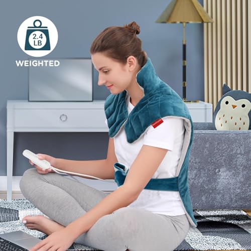 Weighted Electric Heating Pad for Neck, Shoulders and Back - 22"x33"