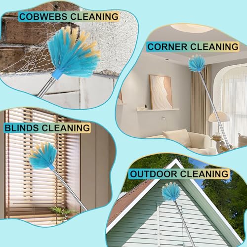 Cobweb Duster with Extension Pole - Extendable High Ceiling Brush